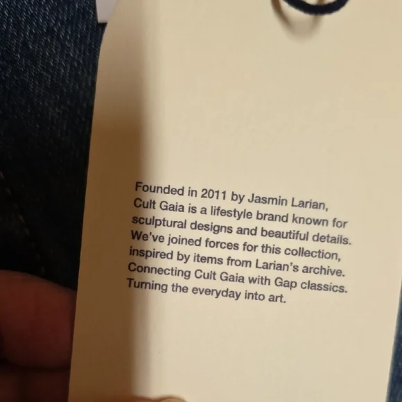 NWT $118 GAP X CULT GAIA ASYMMETRICAL BLUE DENIM JACKET SIZE XS - Picture 9 of 12